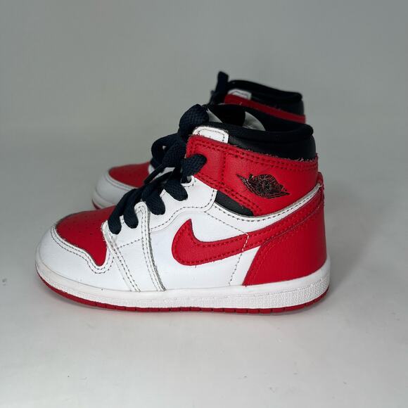 Nike Jordan 1 Retro High Top Sneakers OG Heritage Toddler Size 8 - Picture 4 of 8